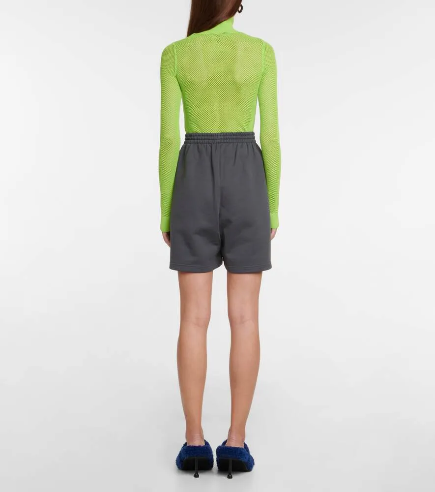 BALENCIAGA "Political Campaign" Cotton Jersey Shorts, Gray