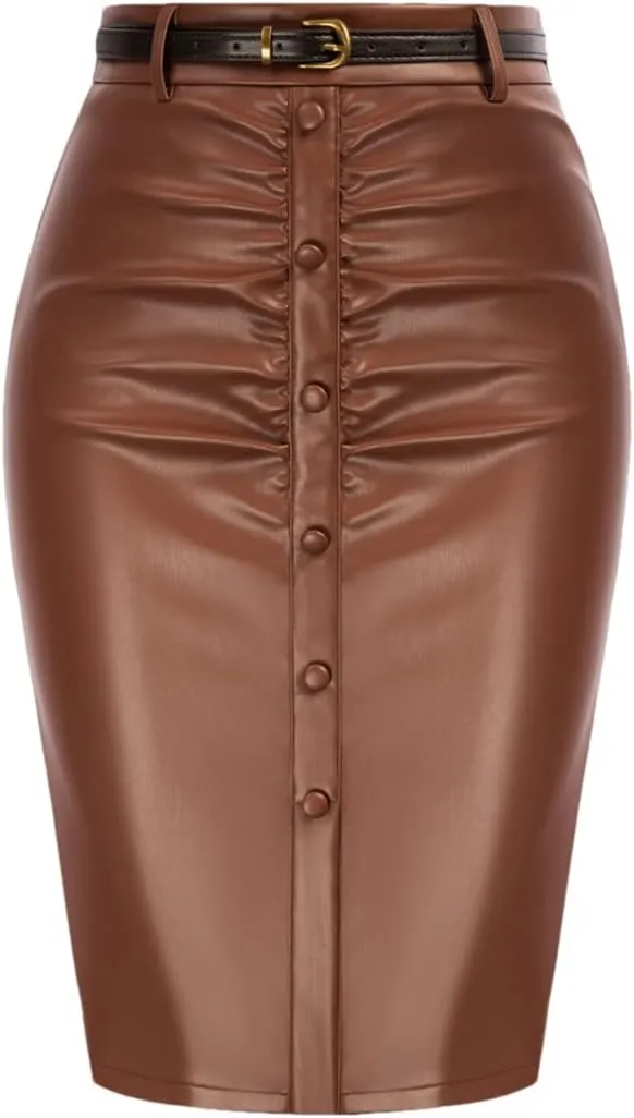 Bollrllr Women's Retro Pencil Skirt Hip Lifting High Waist Tight Skirt Business Office Work Skirt