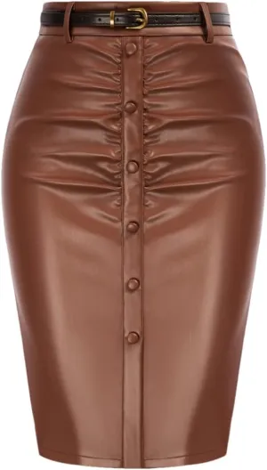 Bollrllr Women's Retro Pencil Skirt Hip Lifting High Waist Tight Skirt Business Office Work Skirt