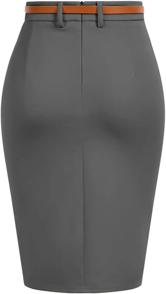 Bollrllr Women's Retro Pencil Skirt Hip Lifting High Waist Tight Skirt Business Office Work Skirt
