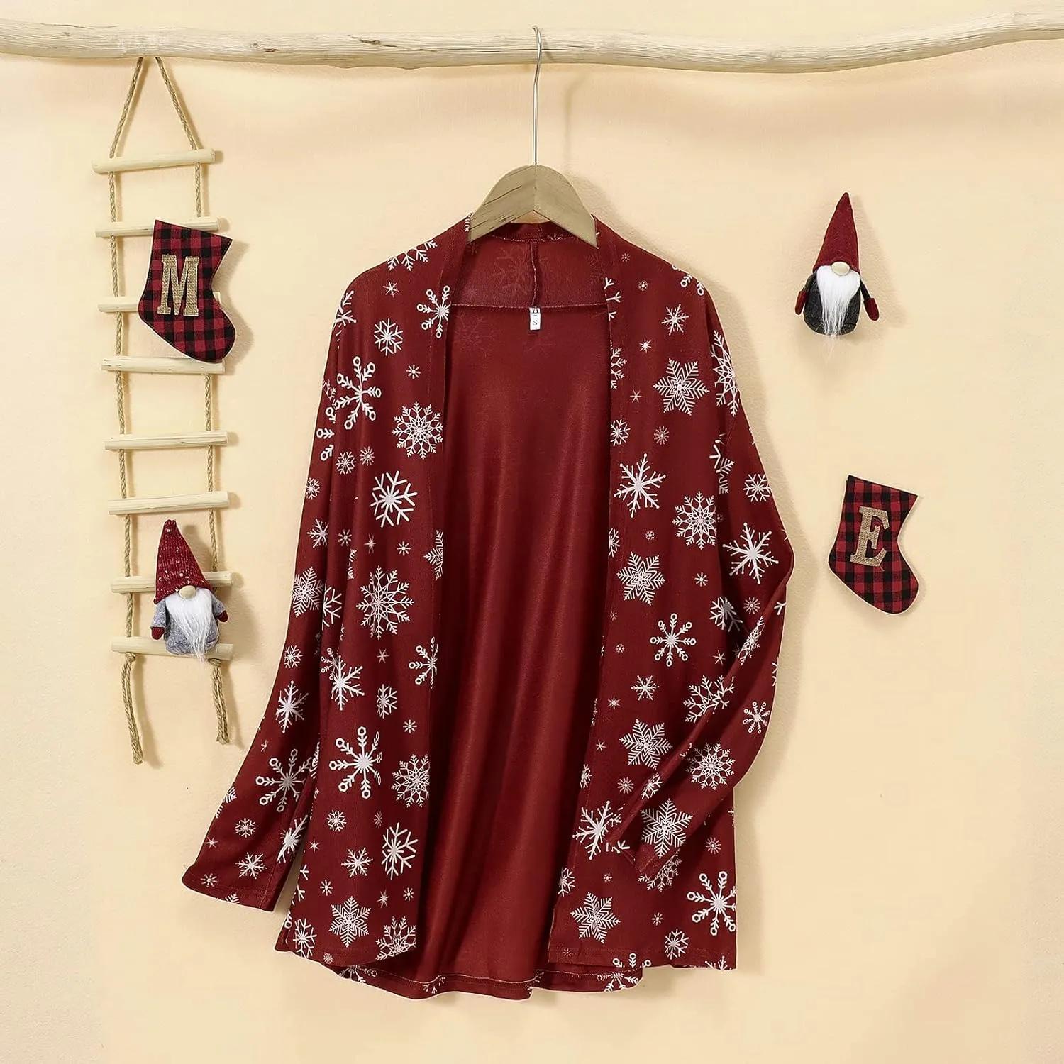 BOUTIKOME Christmas Cardigan for Women Ugly Xmas Tree Sweater Long Sleeve Shirt Front Open Front Plus Size Holiday Tops