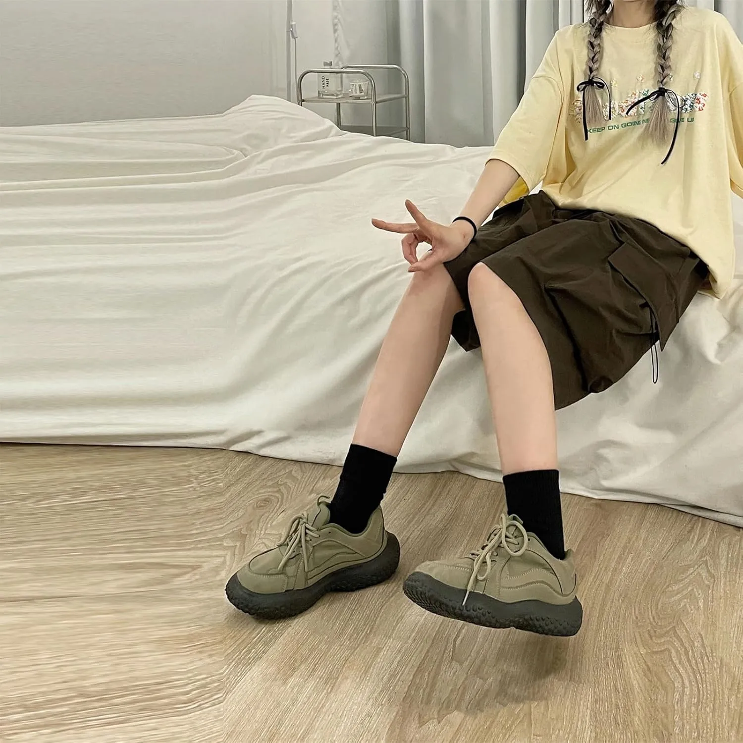 Cargo Shorts Women Y2K Baggy Knee Length Athletic with Pockets Hiking Waterproof Black Pants Men Summer Outfits