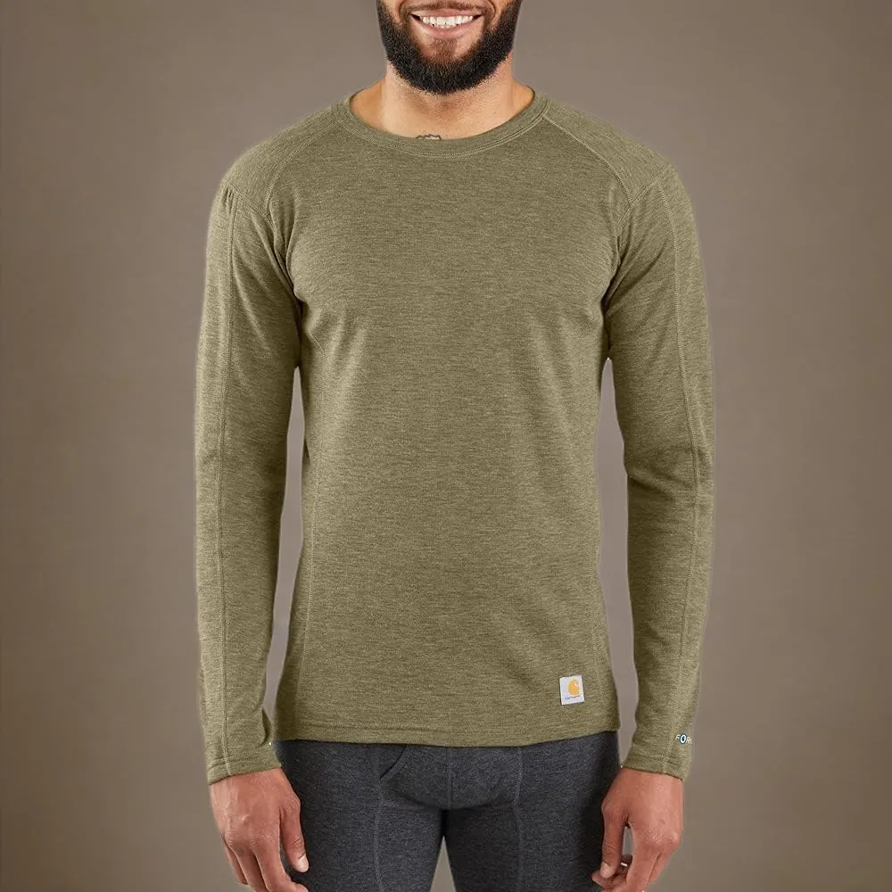 Carhartt Men's MBL131 Base Force Midweight Base Layer Poly-Wool Crew