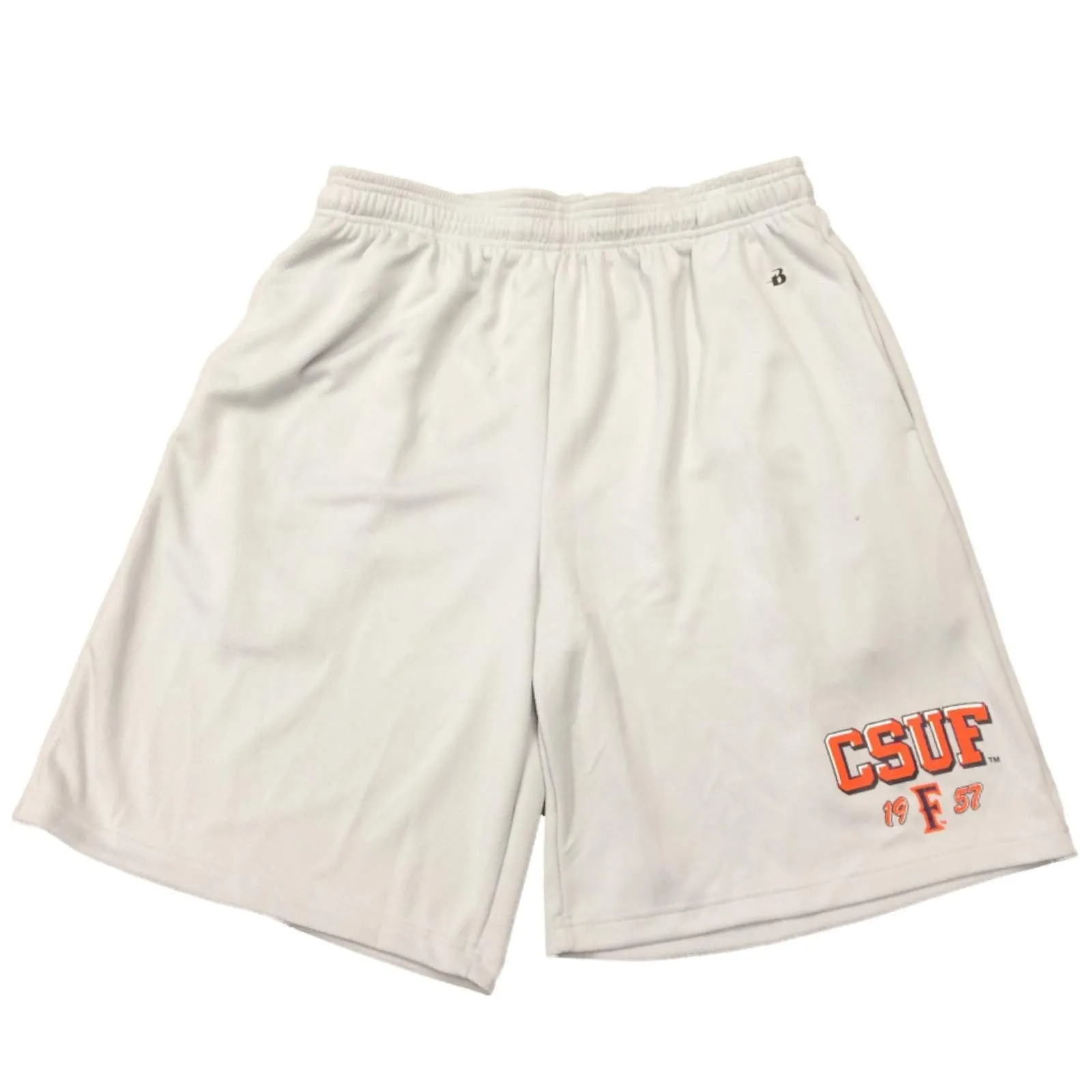 CSFU Titans Light Gray Mesh Drawstring Athletic Shorts with Pockets (L)