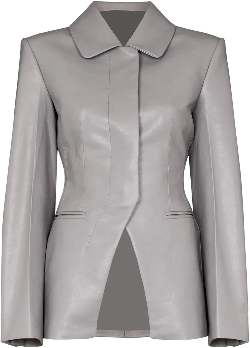Fantus Grey, Black, Red, and Tan Blazer Coat Genuine Leather Jacket for Women Coat Style Slim Fit