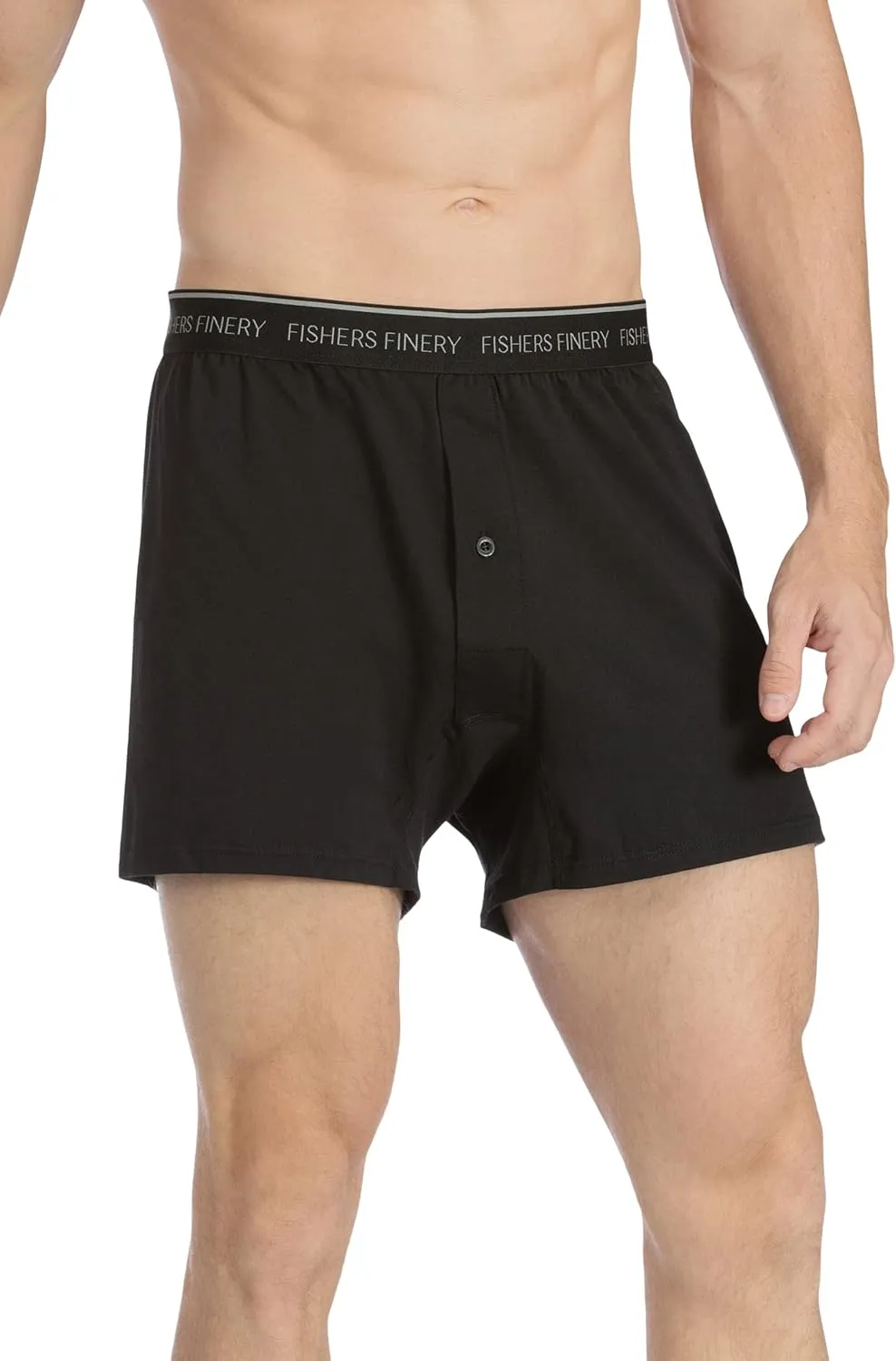 Fishers Finery Mens Relaxed Stretch Knit Boxers; Modal Cotton Microfiber Blend