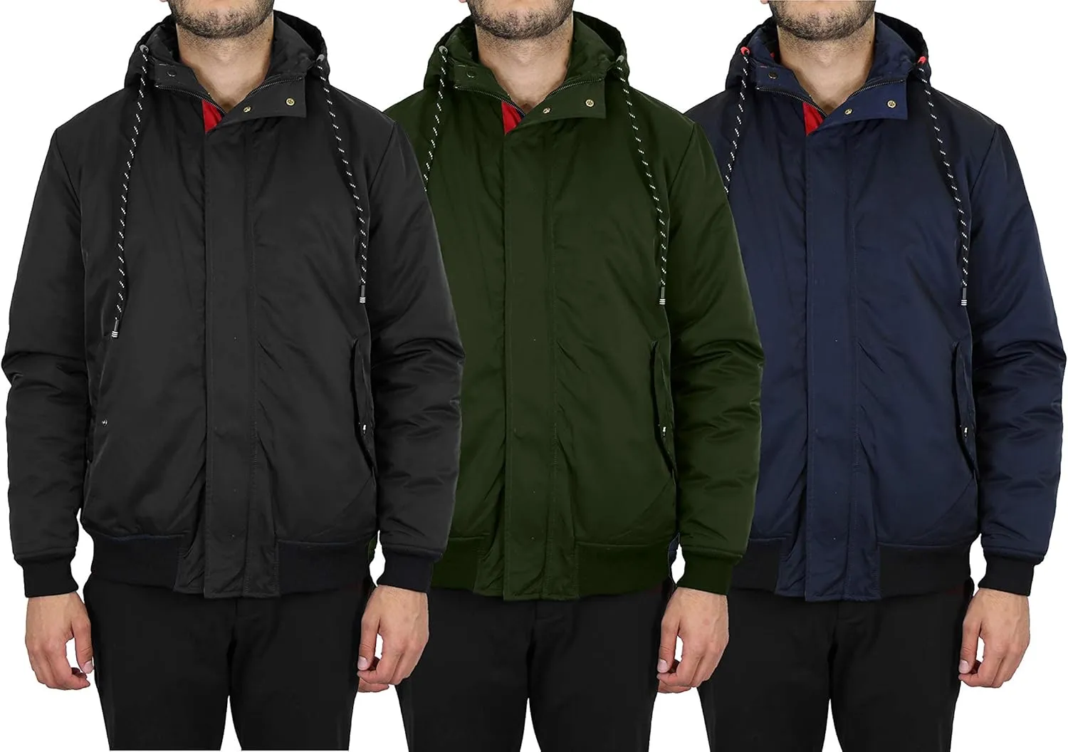 Galaxy by Harvic Men's Heavyweight Classic Hooded Windproof Bomber Jacket (S-2XL)