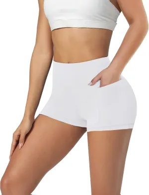 GAYHAY Biker Shorts for Women with Pockets - 8"/5"/3" Booty High Waisted Black Spandex Volleyball Short for Workout Yoga