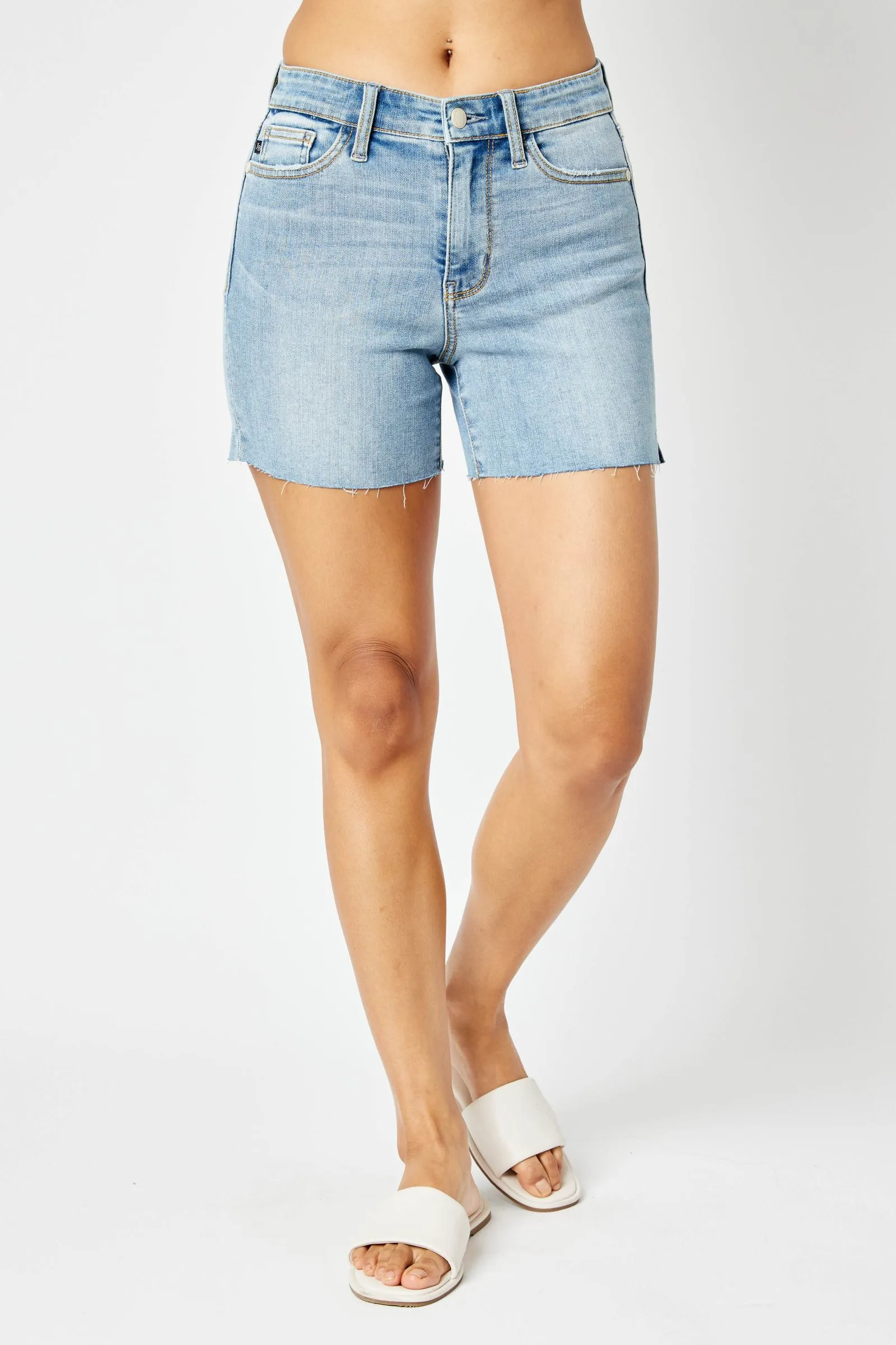 Judy Blue Mid Rise Cut Off Shorts - 15251