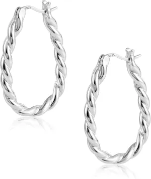 KISSPAT Sterling Silver Chunky Hoop Earrings for Women Hypoallergenic Thick Huggie Earring Wide Hoops Everyday Hoop Earrings