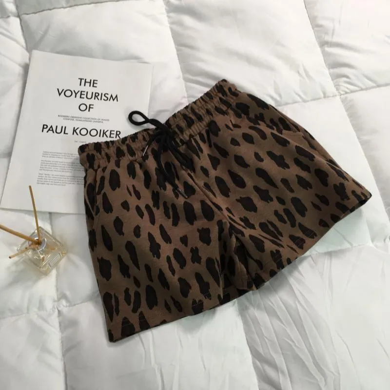 Leopard Animal Print Elastic Waist Comfy Shorts