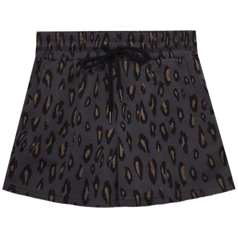 Leopard Animal Print Elastic Waist Comfy Shorts