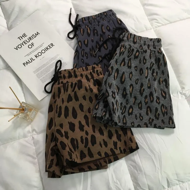 Leopard Animal Print Elastic Waist Comfy Shorts