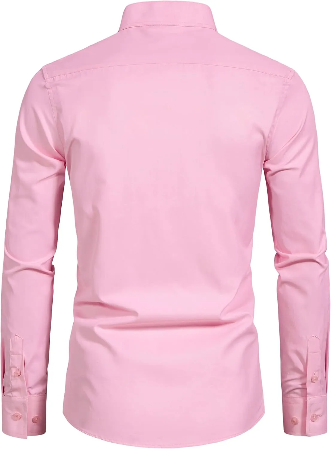 Mens Banded Collar(Mandarin Collar) Long Sleeve Casual Solid Fancy Dress Shirts