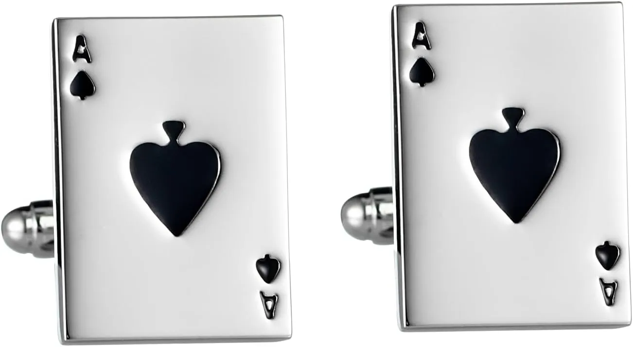 Men's Classic Shape Funny Playing Cufflinks with Gift Box