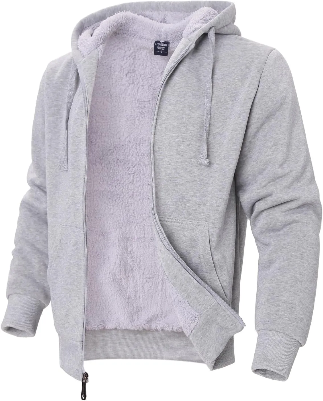 Mens Hoodies Zip Up Thick Sherpa Lined Heavyweight Workout Winter Warm Sweatshirt Jackets