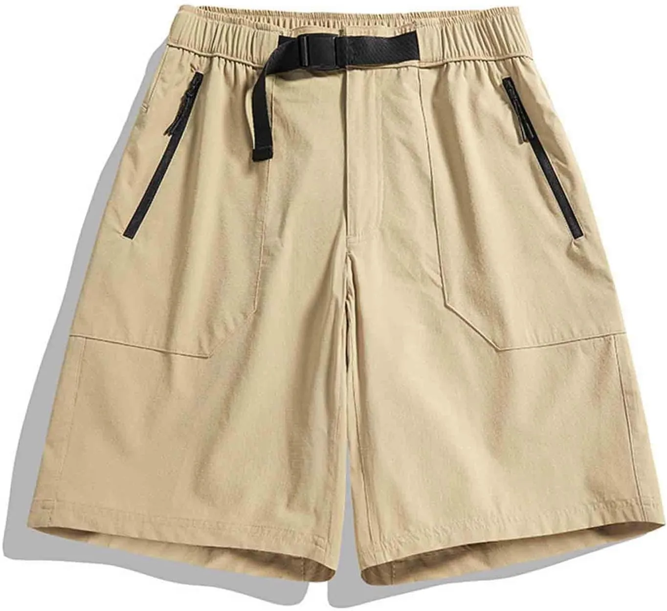 Mens Quick Dry Athletic Running Shorts Gym Workout Athletic Elastic Waist Hybrid Stretch Short Pants with Pockets