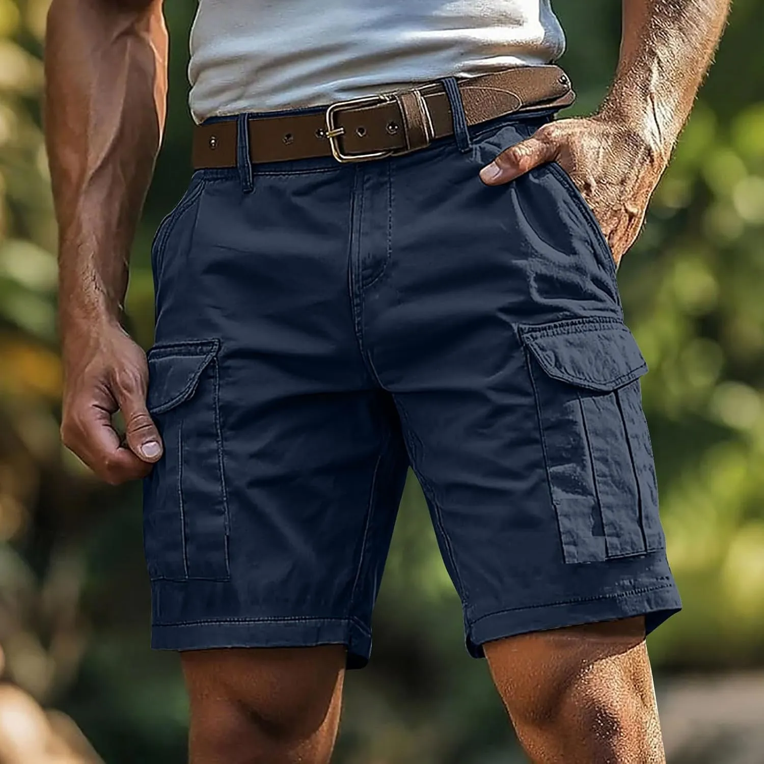 Mens Summer Cargo Shorts Lightweight Relaxed Fit Work Cargo Shorts, Short Pants for Golf Fishing Hiking Athletic