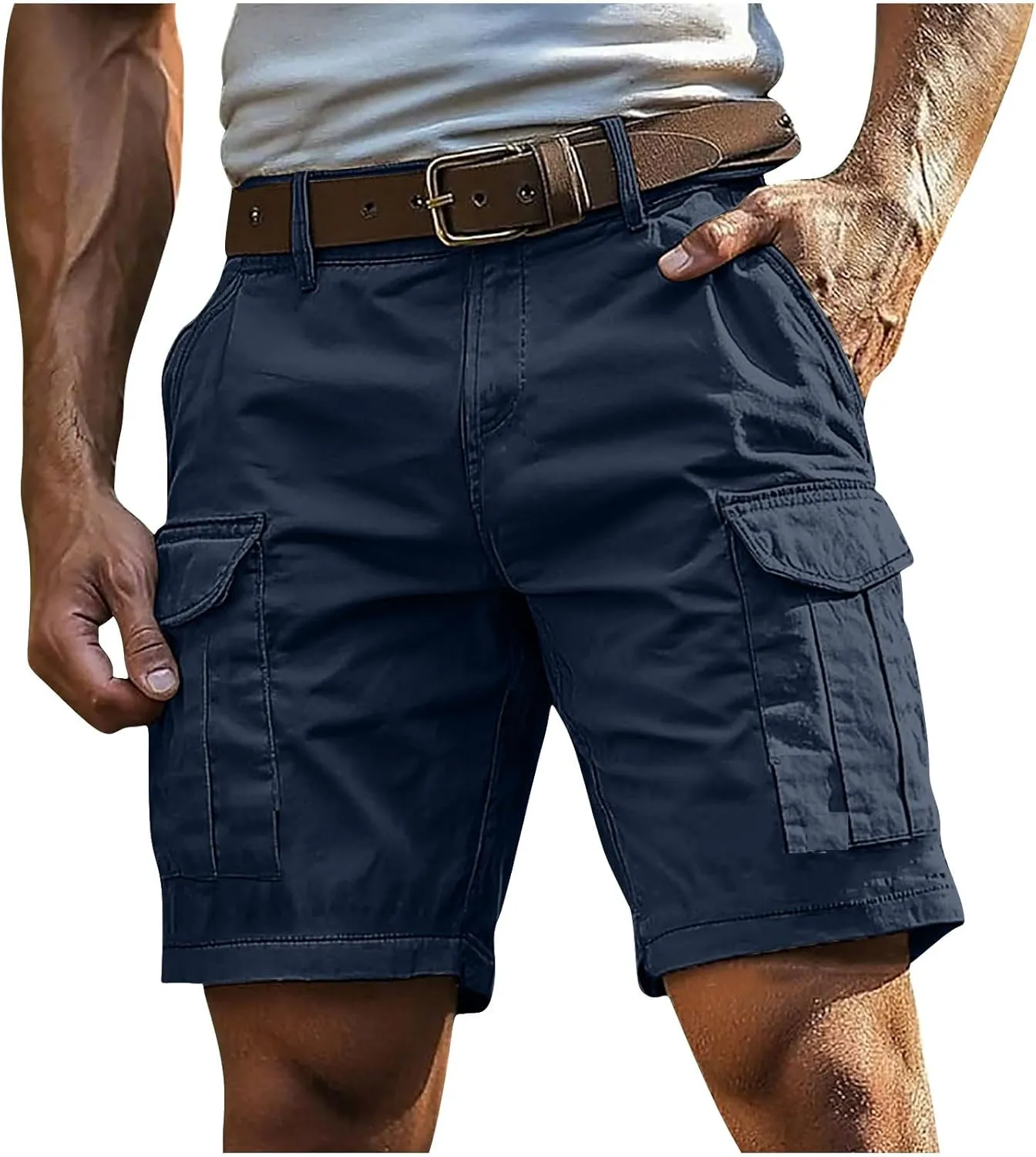 Mens Summer Cargo Shorts Lightweight Relaxed Fit Work Cargo Shorts, Short Pants for Golf Fishing Hiking Athletic