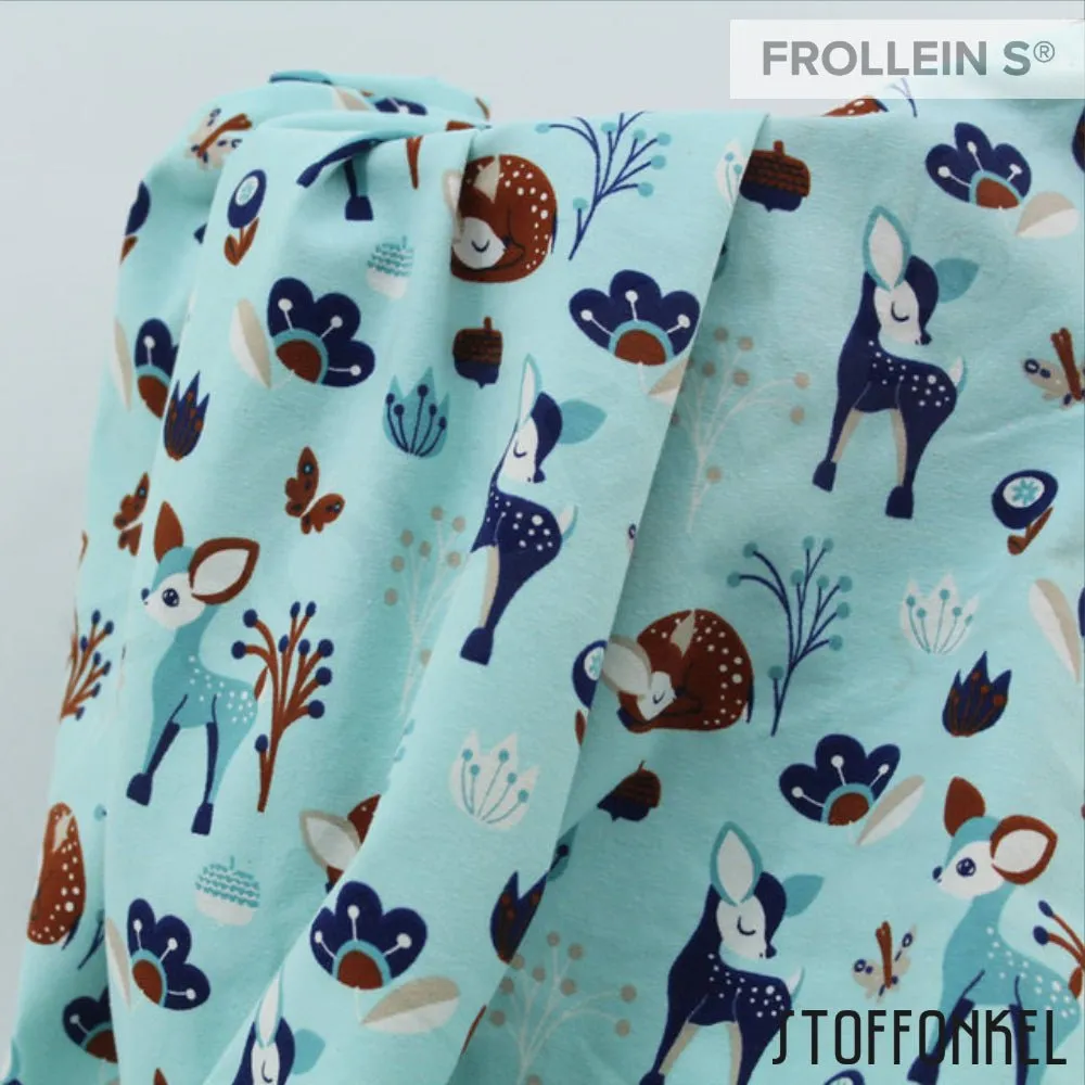 Organic Cotton Jersey - Fritzi Deer - Mint