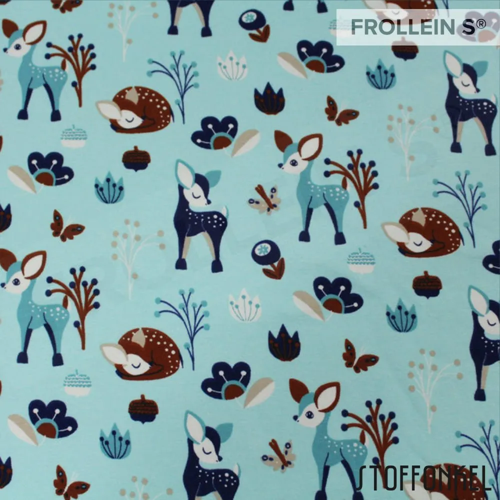 Organic Cotton Jersey - Fritzi Deer - Mint