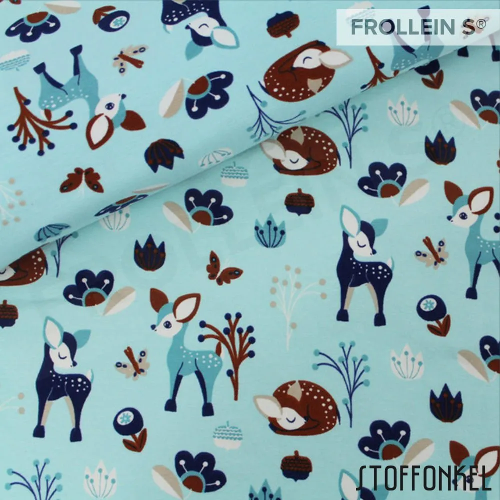 Organic Cotton Jersey - Fritzi Deer - Mint