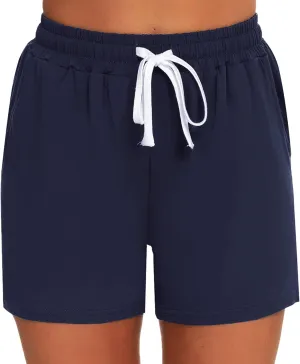 Prosoft&Hawiton Womens Cotton Pajama Shorts Comfy Sleeping Shorts Sleepwear Lounge Pj Bottoms with Drawstring & Pockets
