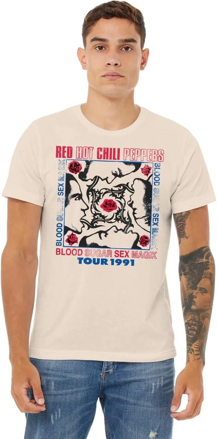 Red Hot Chili Peppers Magic Tour '91 Adult Natural T Shirt 90s Funk Rock Music Vintage Style Graphic Tees