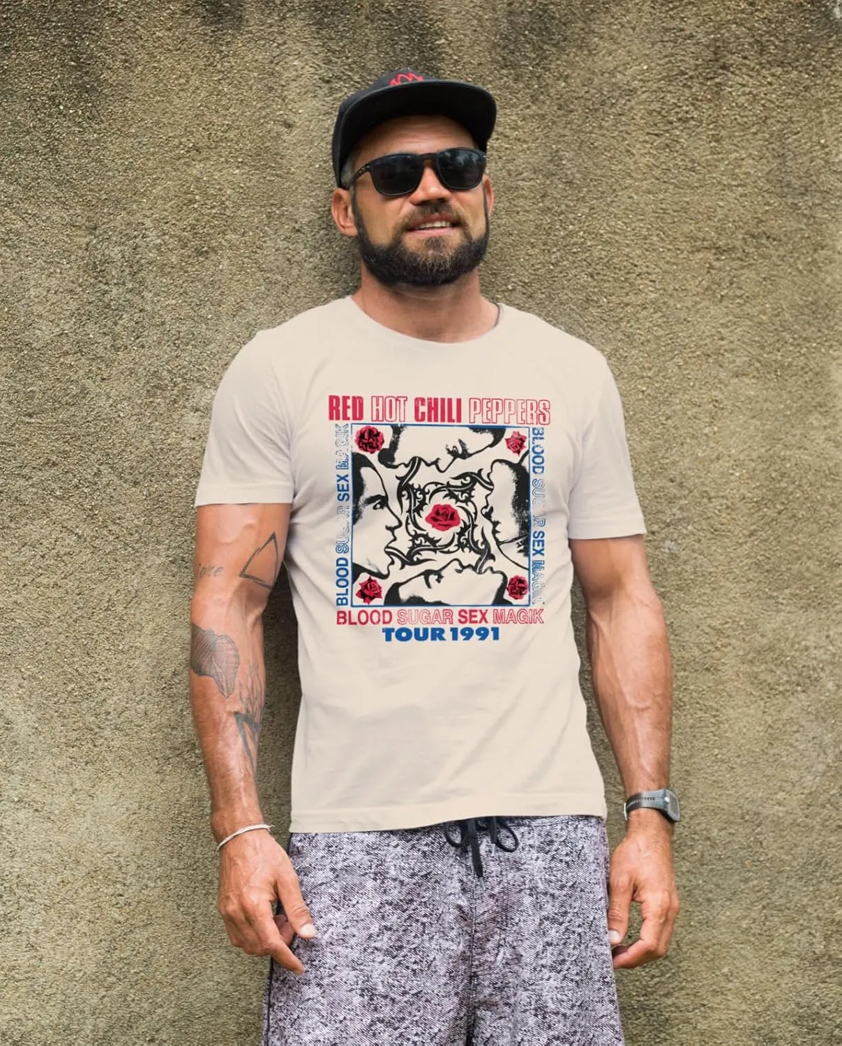 Red Hot Chili Peppers Magic Tour '91 Adult Natural T Shirt 90s Funk Rock Music Vintage Style Graphic Tees