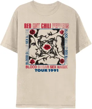 Red Hot Chili Peppers Magic Tour '91 Adult Natural T Shirt 90s Funk Rock Music Vintage Style Graphic Tees