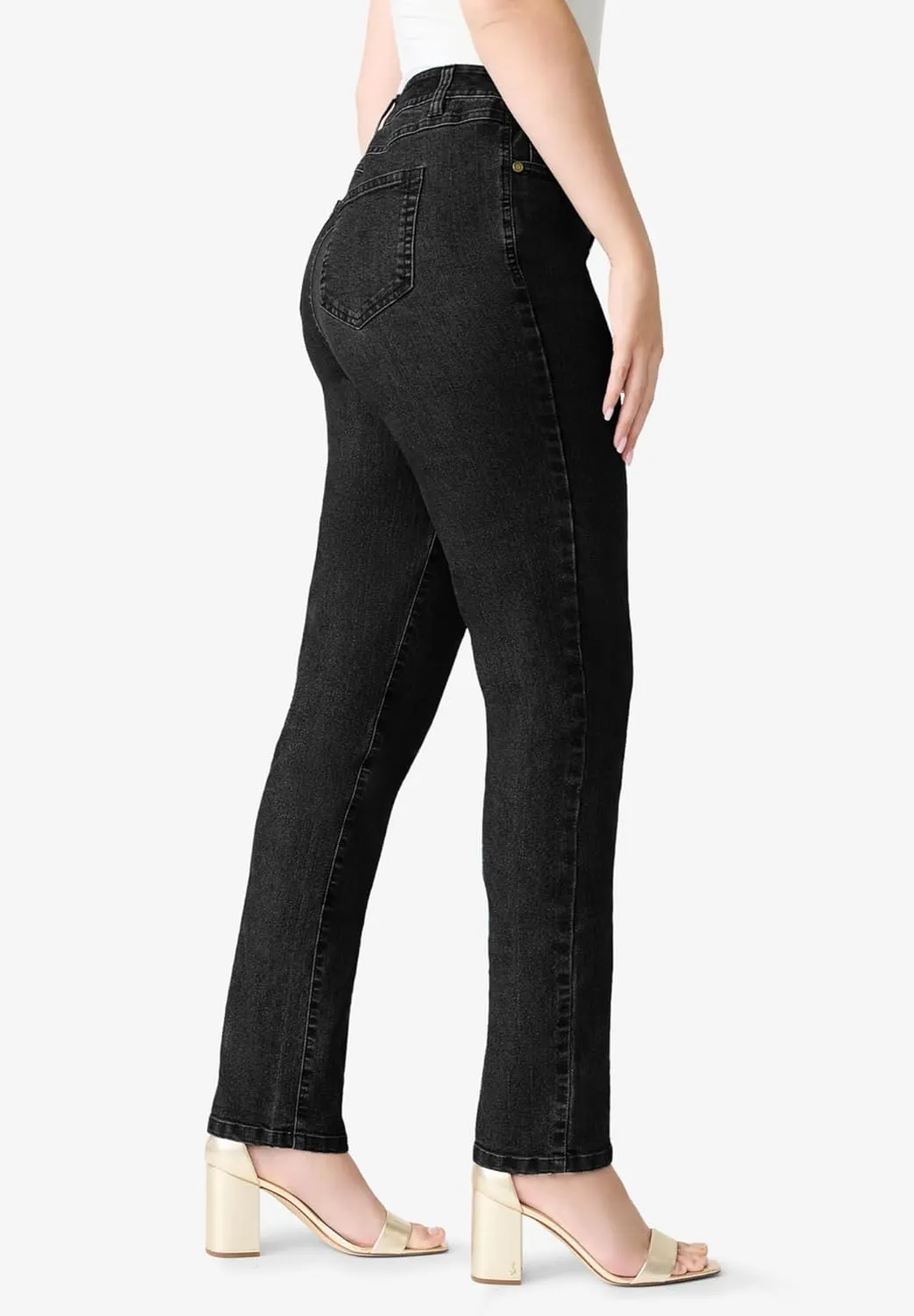 Roaman's Women's Plus Size Invisible Stretch Iconic Straight-Leg Jean
