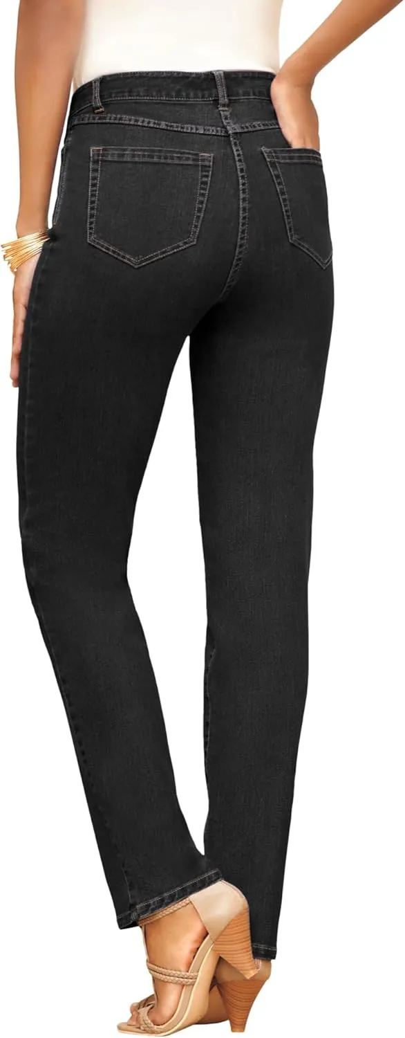 Roaman's Women's Plus Size Invisible Stretch Iconic Straight-Leg Jean