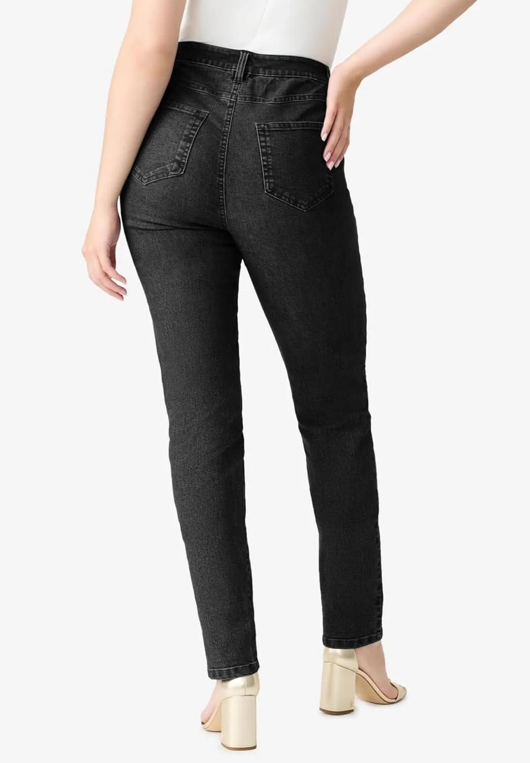 Roaman's Women's Plus Size Invisible Stretch Iconic Straight-Leg Jean
