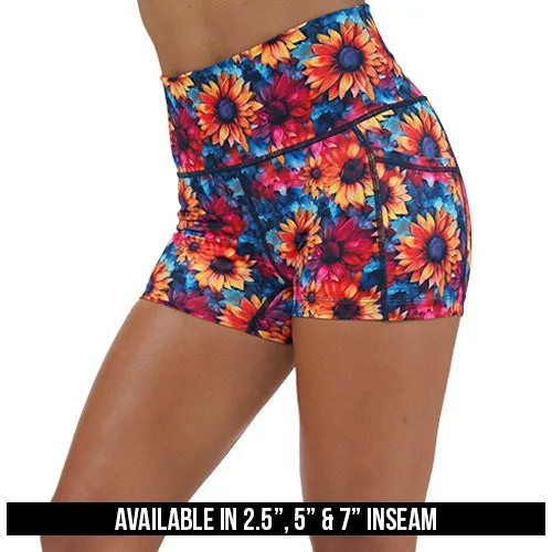 Shorts | Watercolor Sunflowers