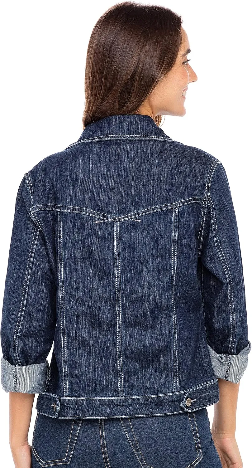 Skylinewears Womens Vintage Western Denim Jacket  Classic Button-Up Long Sleeve Jean Jacket