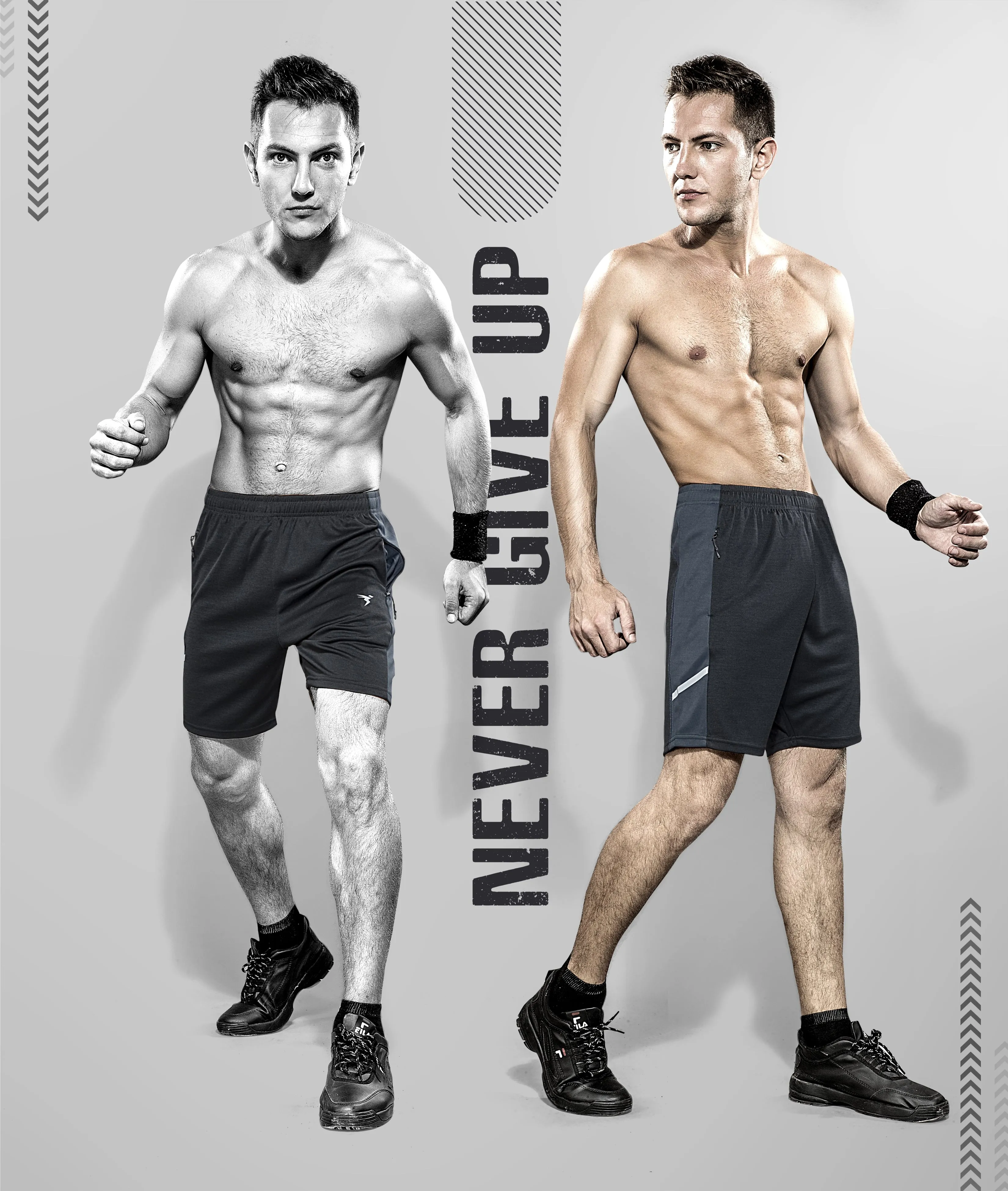 TechnoSport Men's Dry-Fit Shorts OR-36 (Black)