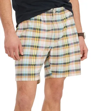 Tommy Hilfiger Men's Th Flex Plaid Theo 7 Stretch Waistband Shorts Pink Size Medium