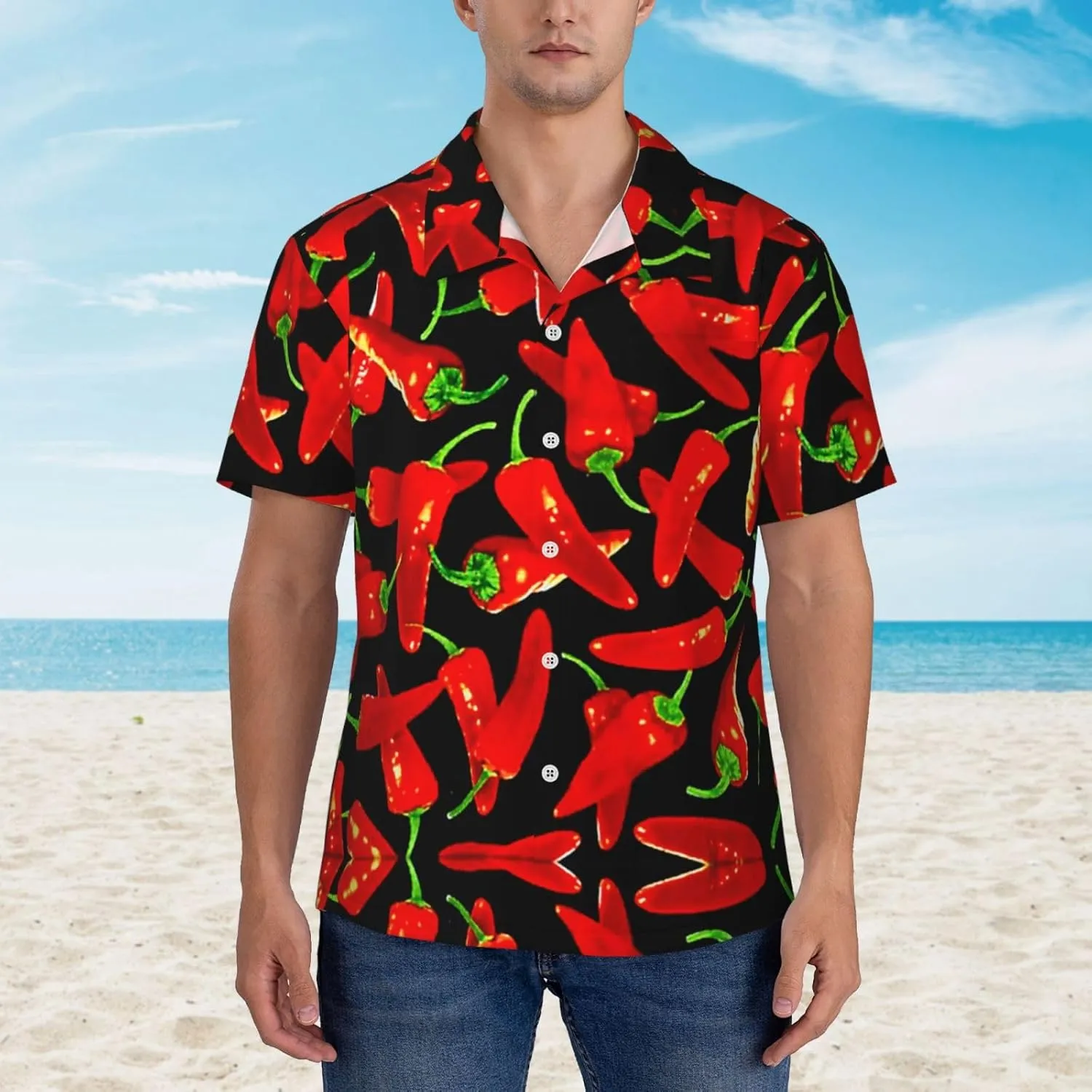 Vintage Sunflower Black Background Mens Hawaiian Shirt Short Sleeve Casual Button Up Tropical Summer Beach Shirt