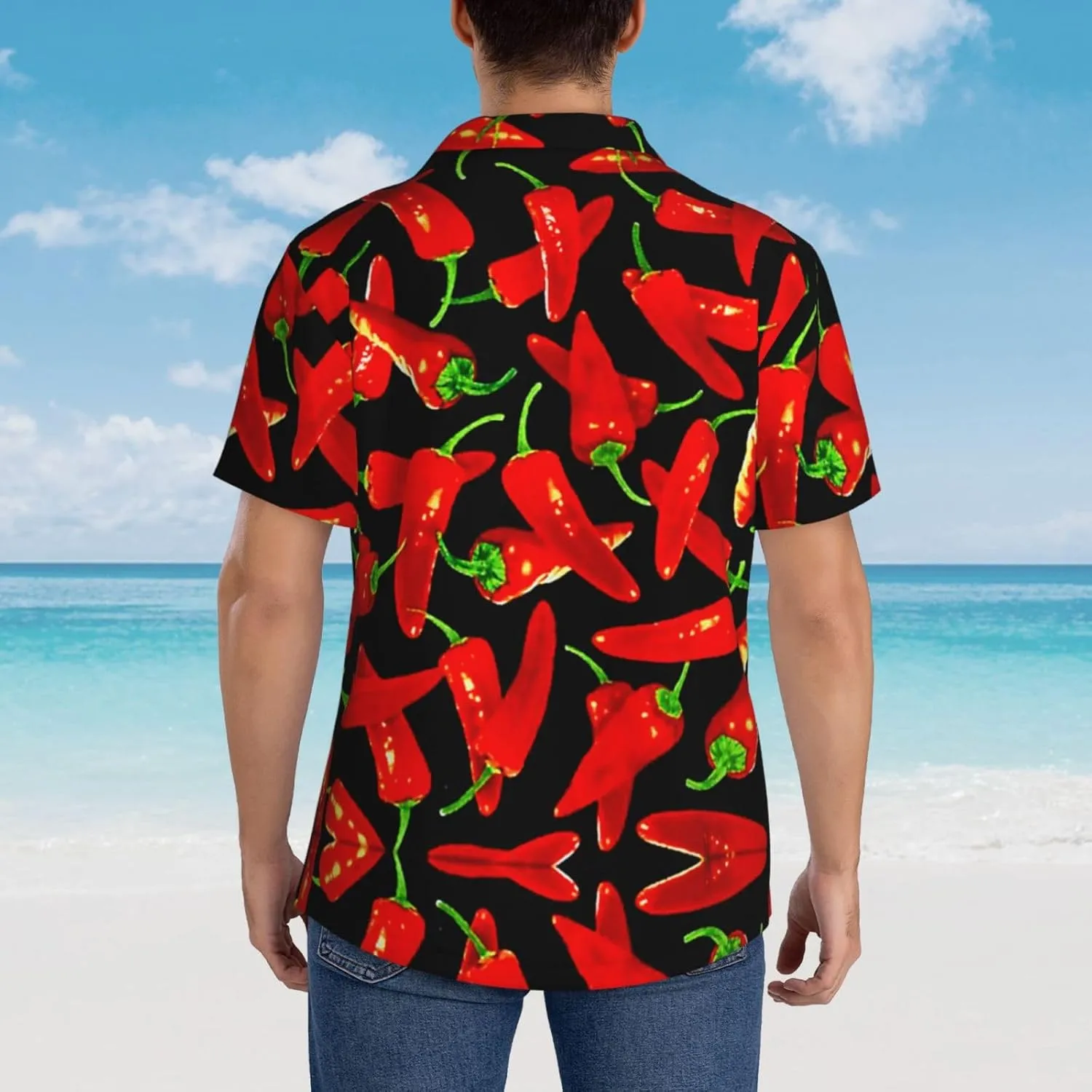 Vintage Sunflower Black Background Mens Hawaiian Shirt Short Sleeve Casual Button Up Tropical Summer Beach Shirt